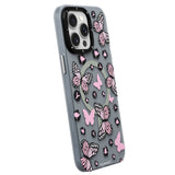 Apple iPhone 15 Pro Max Kılıf M-safe Şarj Özellikli Kelebek Desenli Youngkit Shadow Dance Serisi Kapak