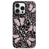 Apple iPhone 15 Pro Max Kılıf M-safe Şarj Özellikli Kelebek Desenli Youngkit Shadow Dance Serisi Kapak