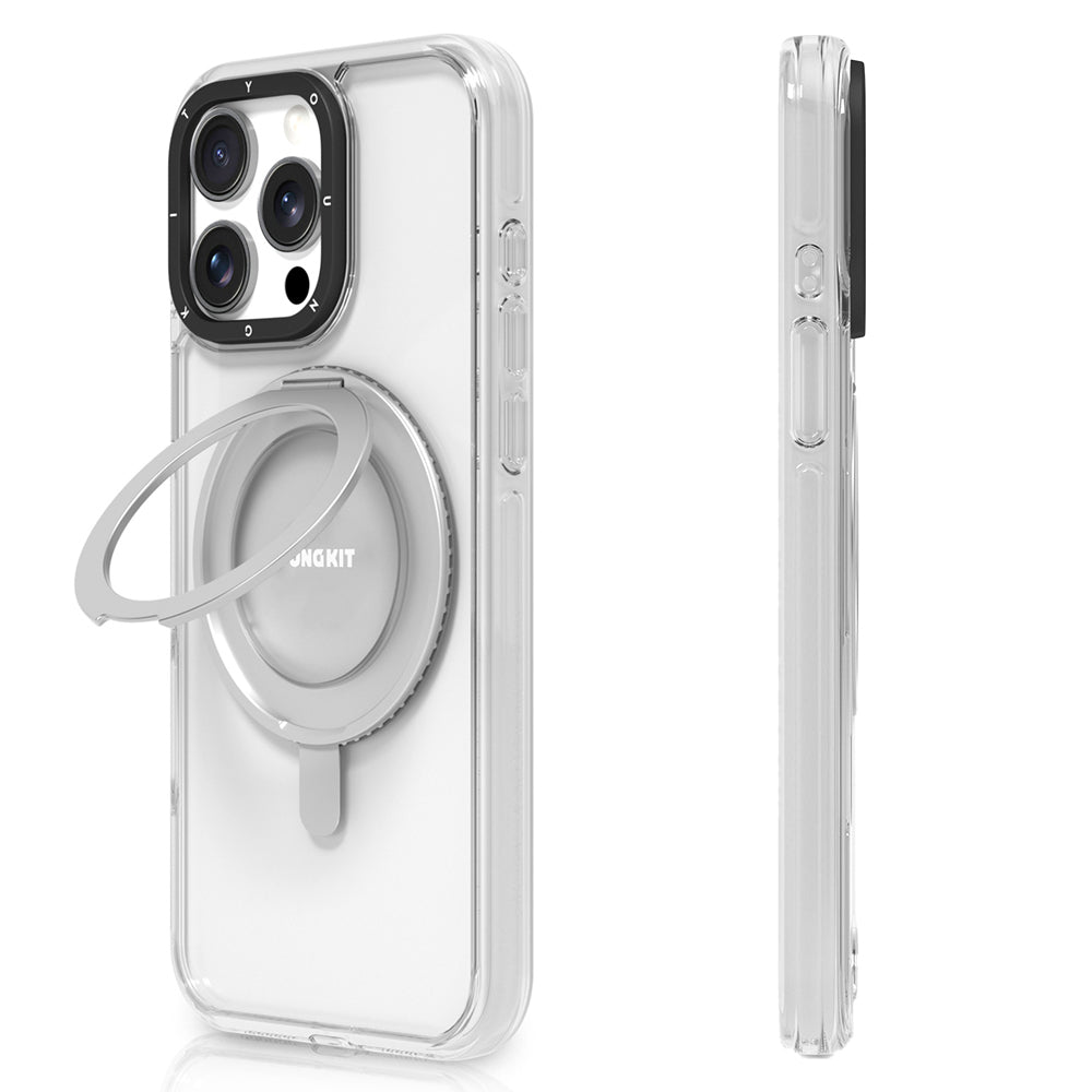 Apple iPhone 15 Pro Max Kılıf M-safe Şarj Özellikli Parmak Ring Standlı Youngkit Pivot Serisi Kapak