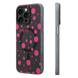 Apple iPhone 15 Pro Max Kılıf M-safe Şarj Özellikli Polka Dot Desenli Youngkit Spots Serisi Kapak