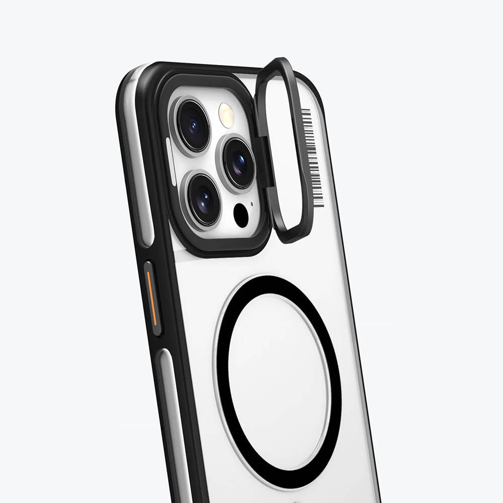 Apple iPhone 15 Pro Max Kılıf M-safe Şarj Özellikli Sararma Önleyici Youngkit Crystal Grid Kapak
