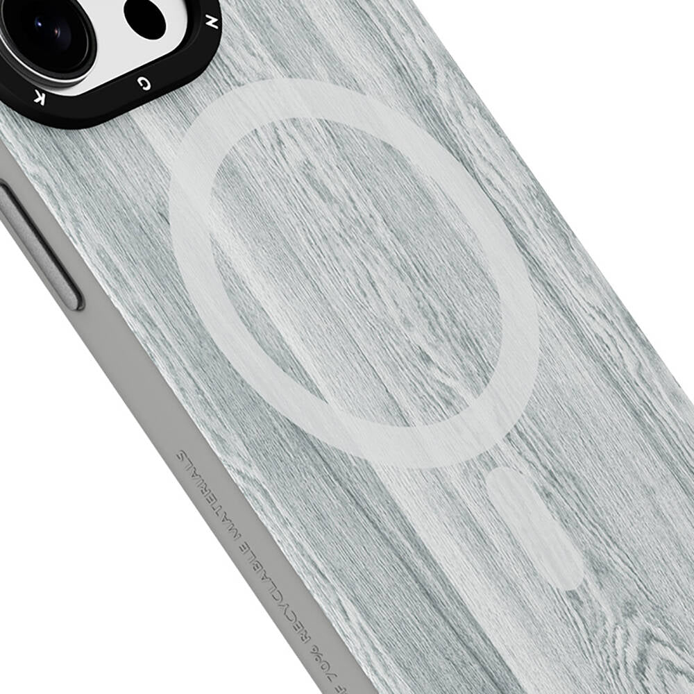 Apple iPhone 15 Pro Max Kılıf M-safe Şarj Özellikli Sararmaya Dayanıklı Youngkit Wood Forest Serisi Kapak