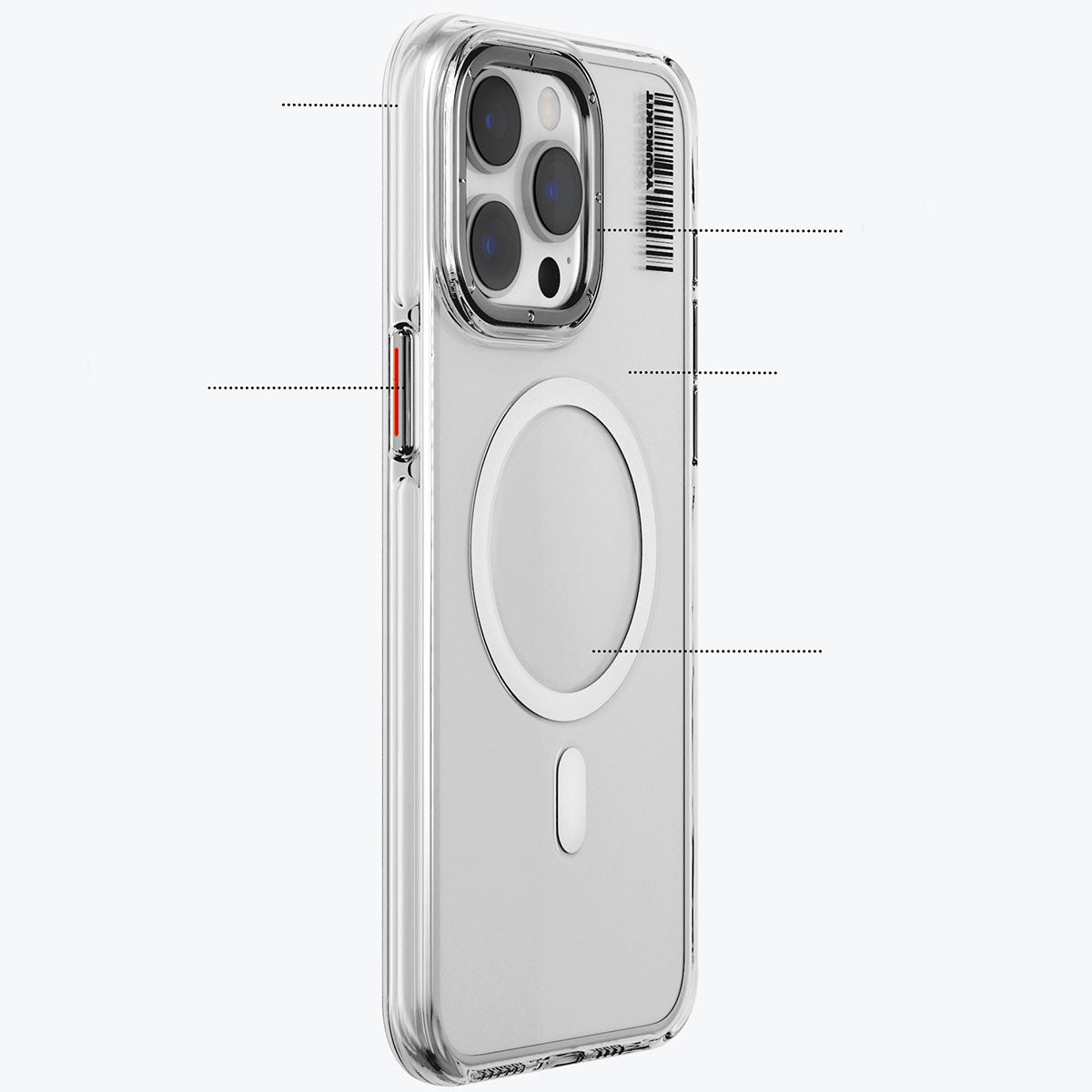 Apple iPhone 15 Pro Max Kılıf M-safe Şarj Özellikli Şeffaf Youngkit Crystal Shield Serisi Kapak