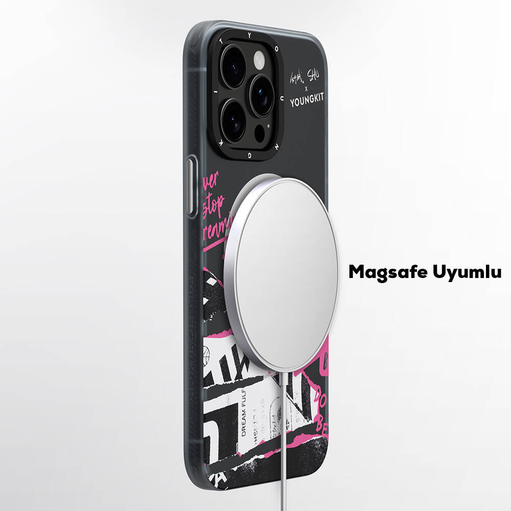 Apple iPhone 15 Pro Max Kılıf M-safe Şarj Özellikli Shu Tasarımlı Youngkit Dreamland Serisi Kapak