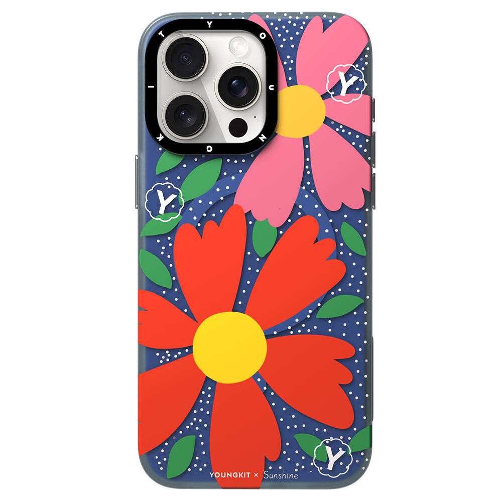 Apple iPhone 15 Pro Max Kılıf M-safe Şarj Özellikli Sunshine Tasarımlı Youngkit Colorful Serisi Kapak