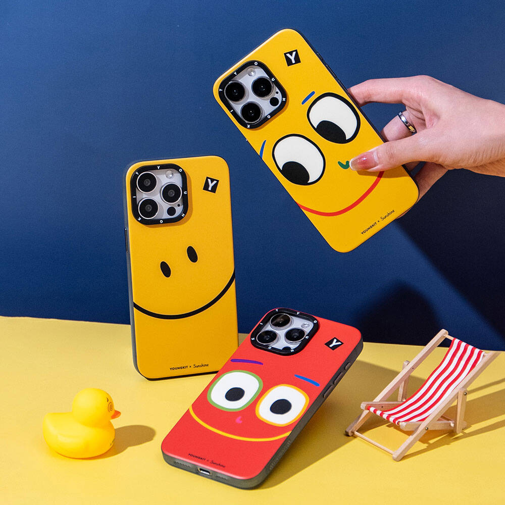 Apple iPhone 15 Pro Max Kılıf M-safe Şarj Özellikli Sunshine Tasarımlı Youngkit Daily Happy Serisi Kapak
