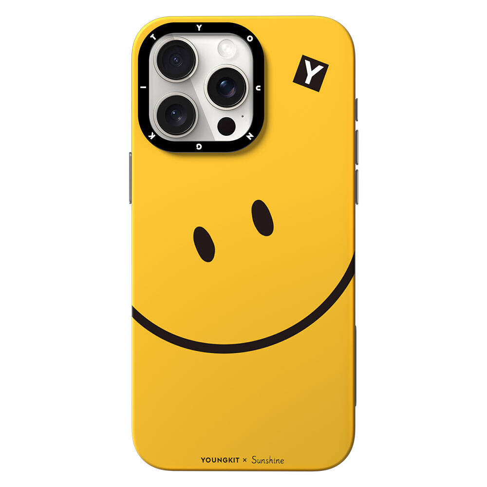 Apple iPhone 15 Pro Max Kılıf M-safe Şarj Özellikli Sunshine Tasarımlı Youngkit Daily Happy Serisi Kapak