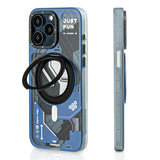 Apple iPhone 15 Pro Max Kılıf M-safe Şarj Özellikli Youngkit 360° Standlı Starship Serisi Kapak