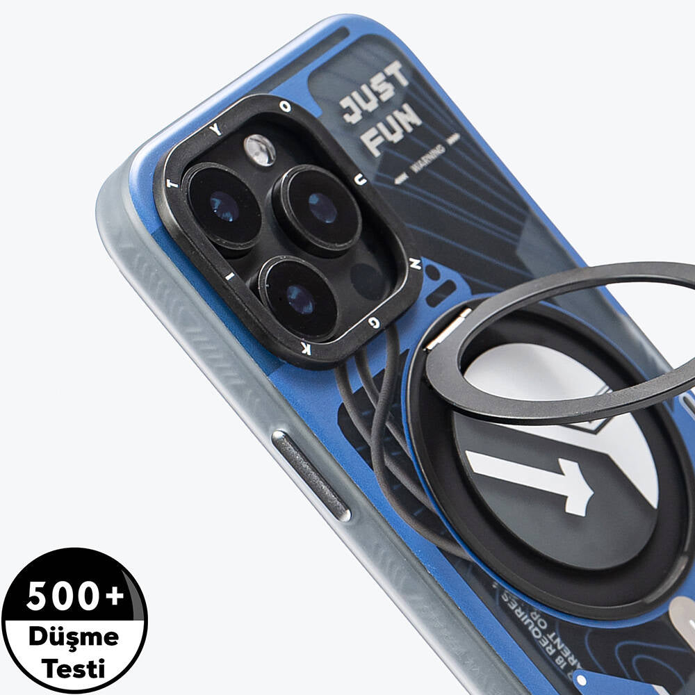Apple iPhone 15 Pro Max Kılıf M-safe Şarj Özellikli Youngkit 360° Standlı Starship Serisi Kapak