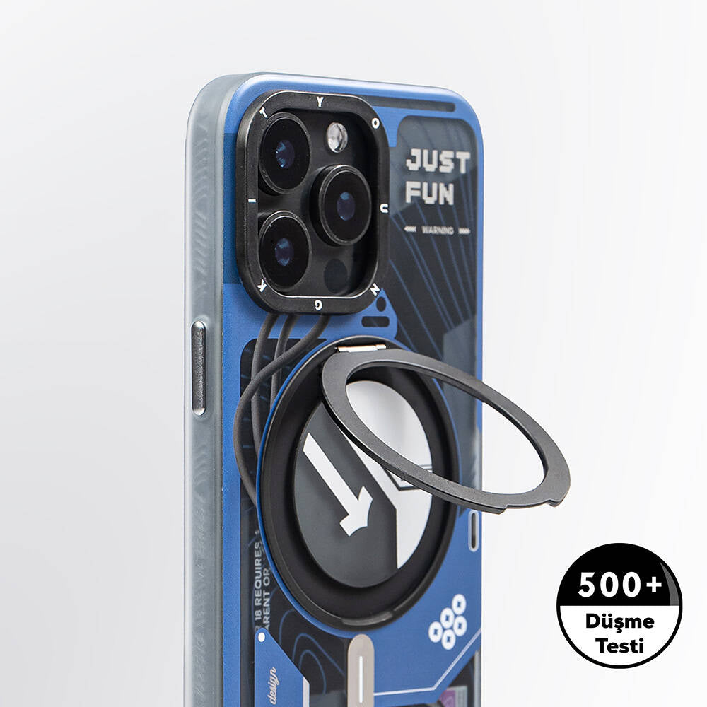 Apple iPhone 15 Pro Max Kılıf M-safe Şarj Özellikli Youngkit 360° Standlı Starship Serisi Kapak