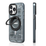 Apple iPhone 15 Pro Max Kılıf M-safe Şarj Özellikli Youngkit 360° Standlı Technology Serisi Kapak