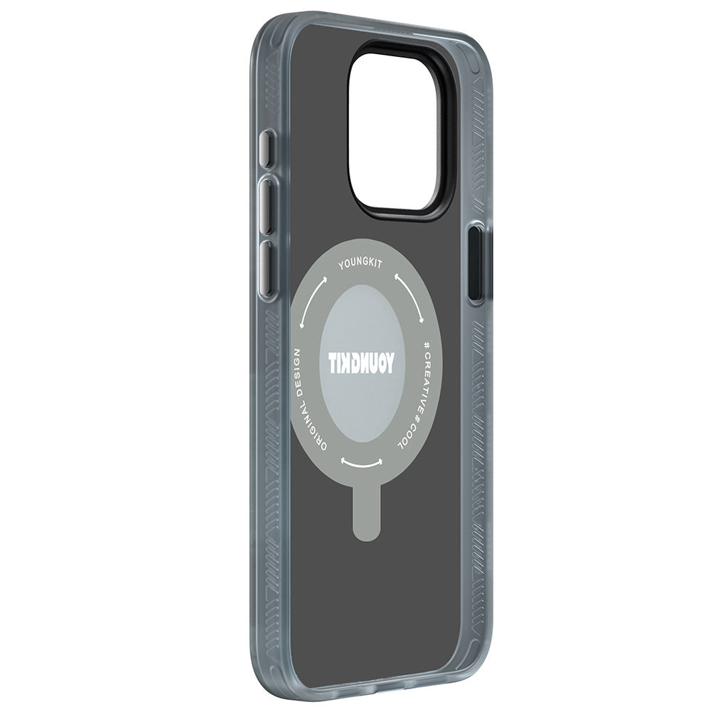 Apple iPhone 15 Pro Max Kılıf M-safe Şarj Özellikli Youngkit 360° Standlı Technology Serisi Kapak
