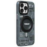 Apple iPhone 15 Pro Max Kılıf M-safe Şarj Özellikli Youngkit 360° Standlı Technology Serisi Kapak