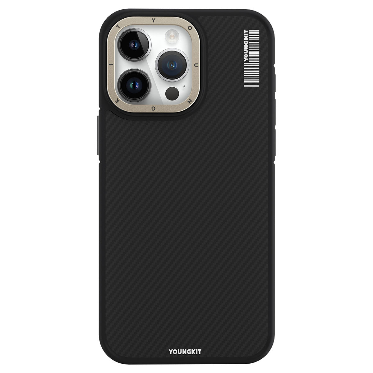 Apple iPhone 15 Pro Max Kılıf M-safe Şarj Özellikli YoungKit 600D Kevlar Kapak