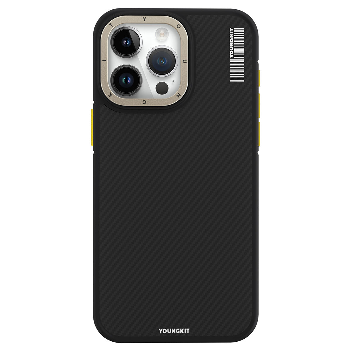 Apple iPhone 15 Pro Max Kılıf M-safe Şarj Özellikli YoungKit 600D Kevlar Kapak