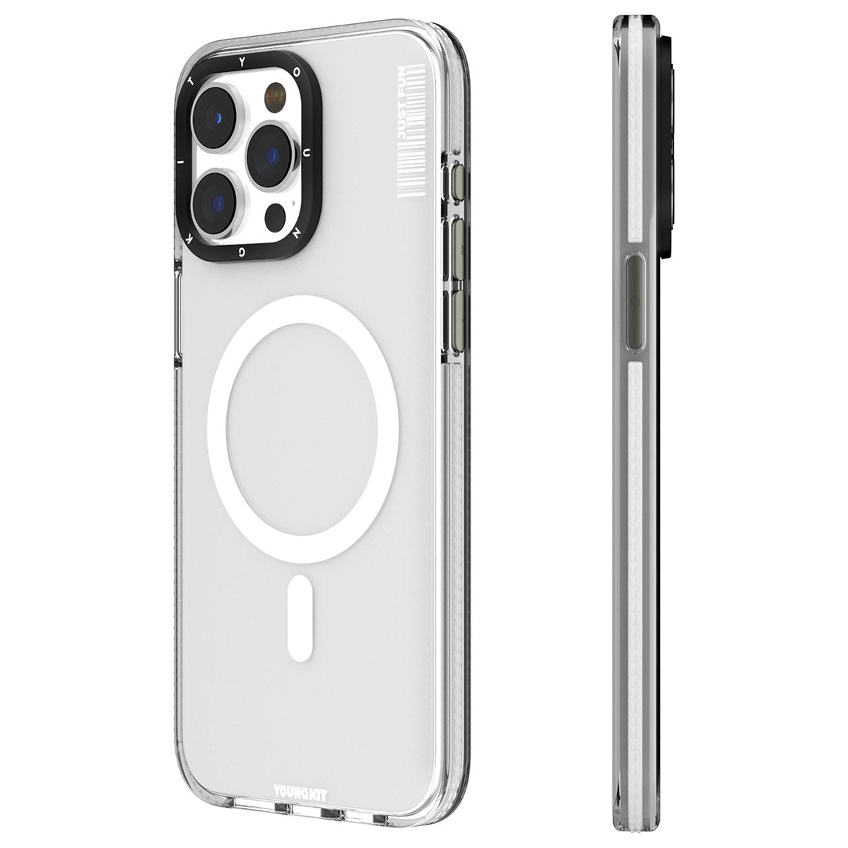 Apple iPhone 15 Pro Max Kılıf M-safe Şarj Özellikli YoungKit Crystal Color Serisi Kapak