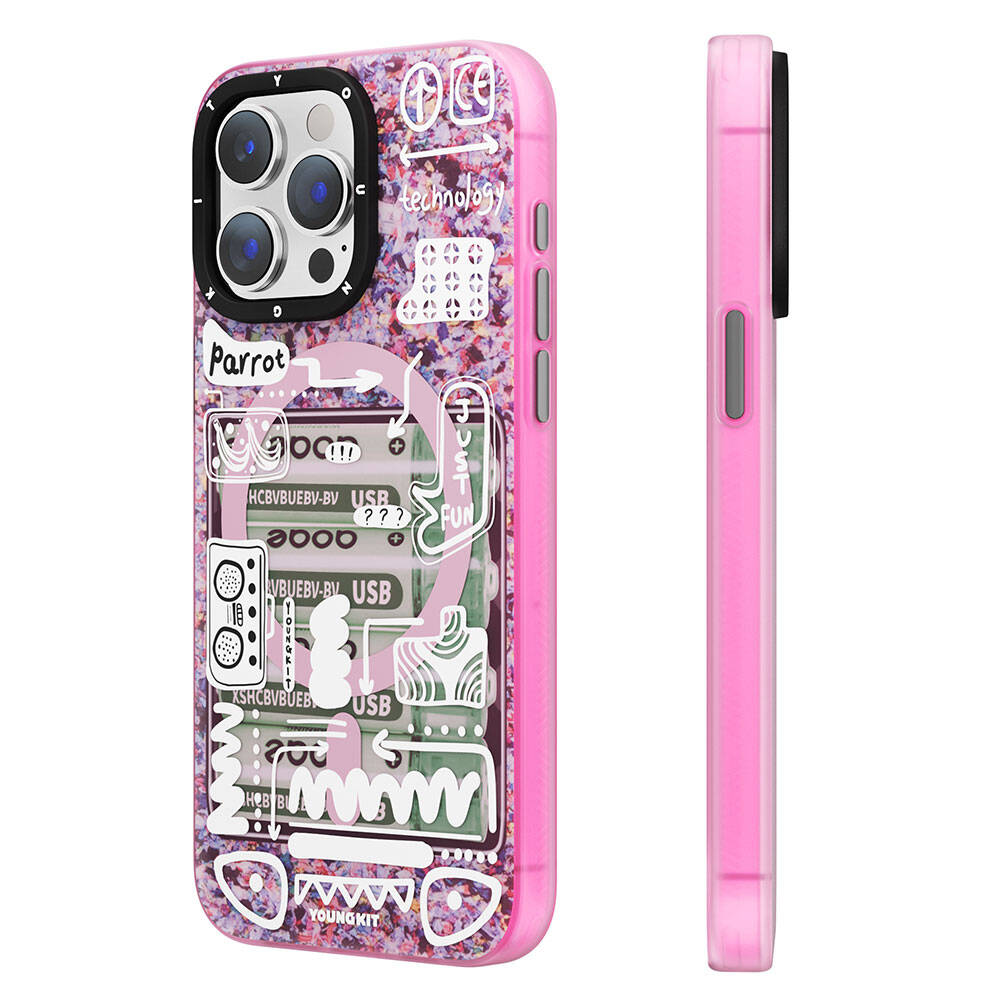 Apple iPhone 15 Pro Max Kılıf M-safe Şarj Özellikli Youngkit Dark Matter Serisi Kapak