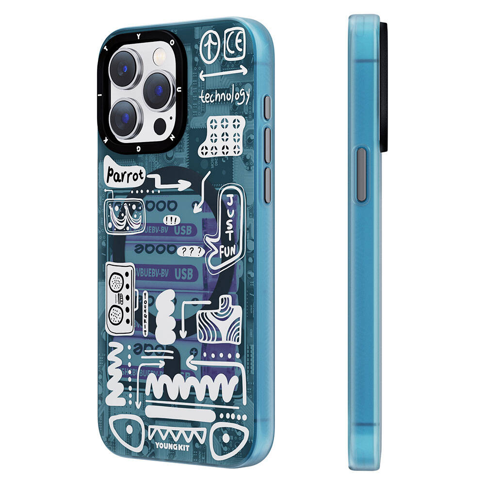 Apple iPhone 15 Pro Max Kılıf M-safe Şarj Özellikli Youngkit Dark Matter Serisi Kapak