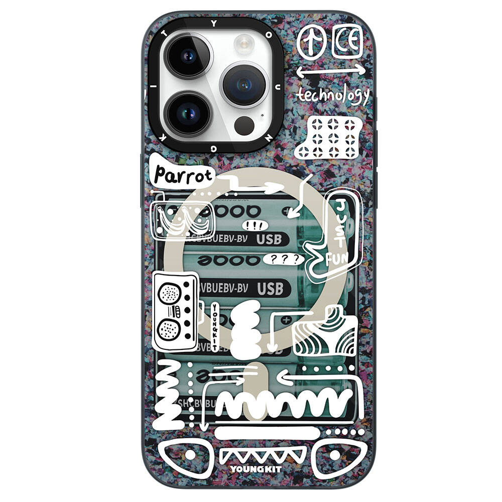 Apple iPhone 15 Pro Max Kılıf M-safe Şarj Özellikli Youngkit Dark Matter Serisi Kapak