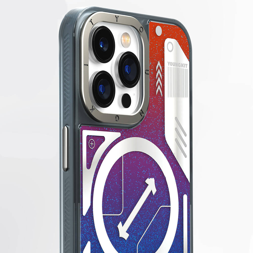 Apple iPhone 15 Pro Max Kılıf M-safe Şarj Özellikli YoungKit Galaxy Serisi Kapak