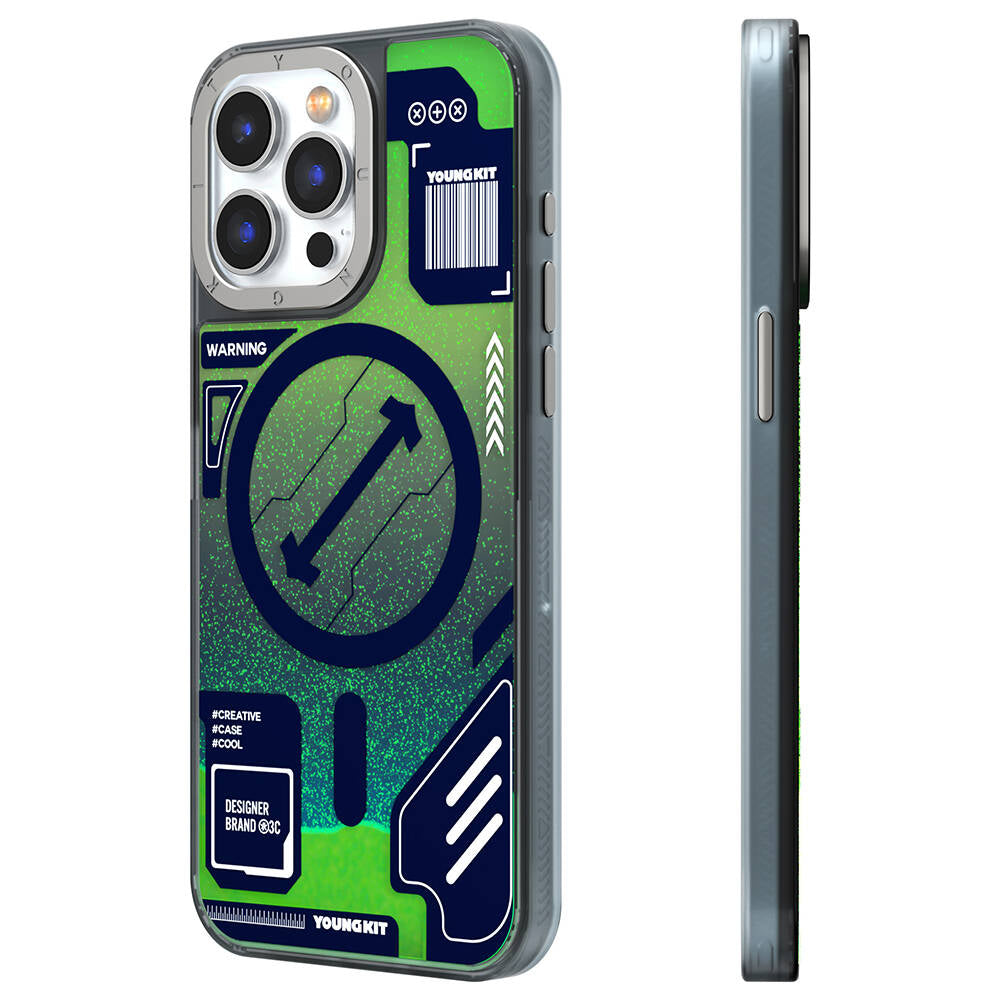 Apple iPhone 15 Pro Max Kılıf M-safe Şarj Özellikli YoungKit Galaxy Serisi Kapak
