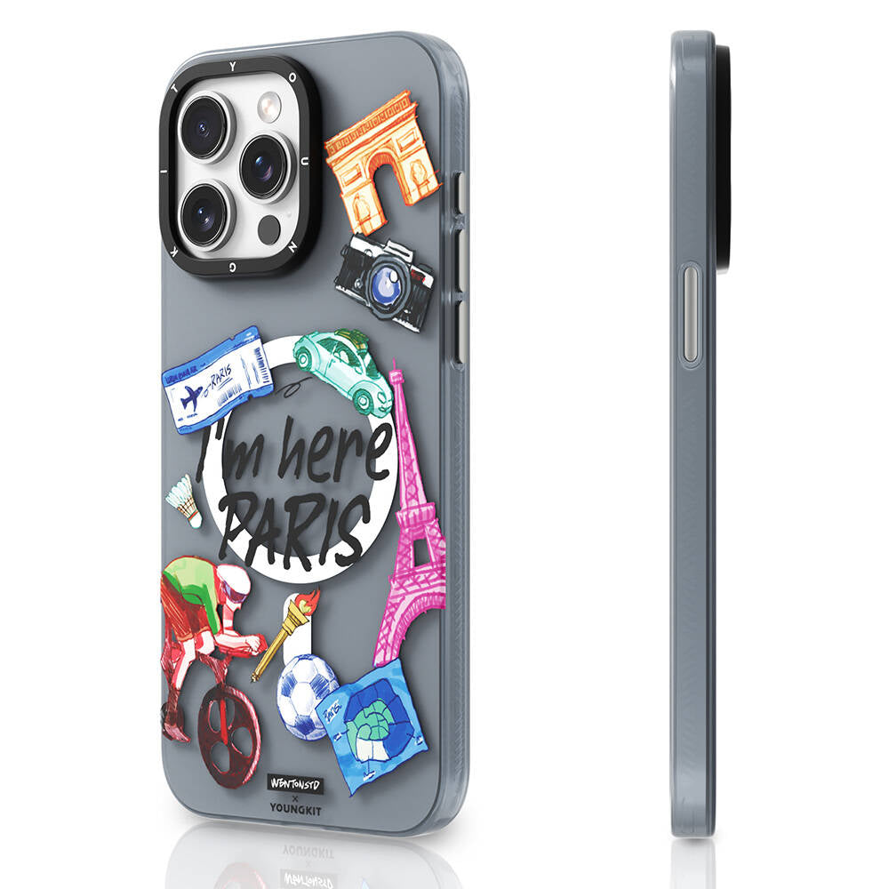 Apple iPhone 15 Pro Max Kılıf M-safe Şarj Özellikli Youngkit in Paris Serisi Kapak