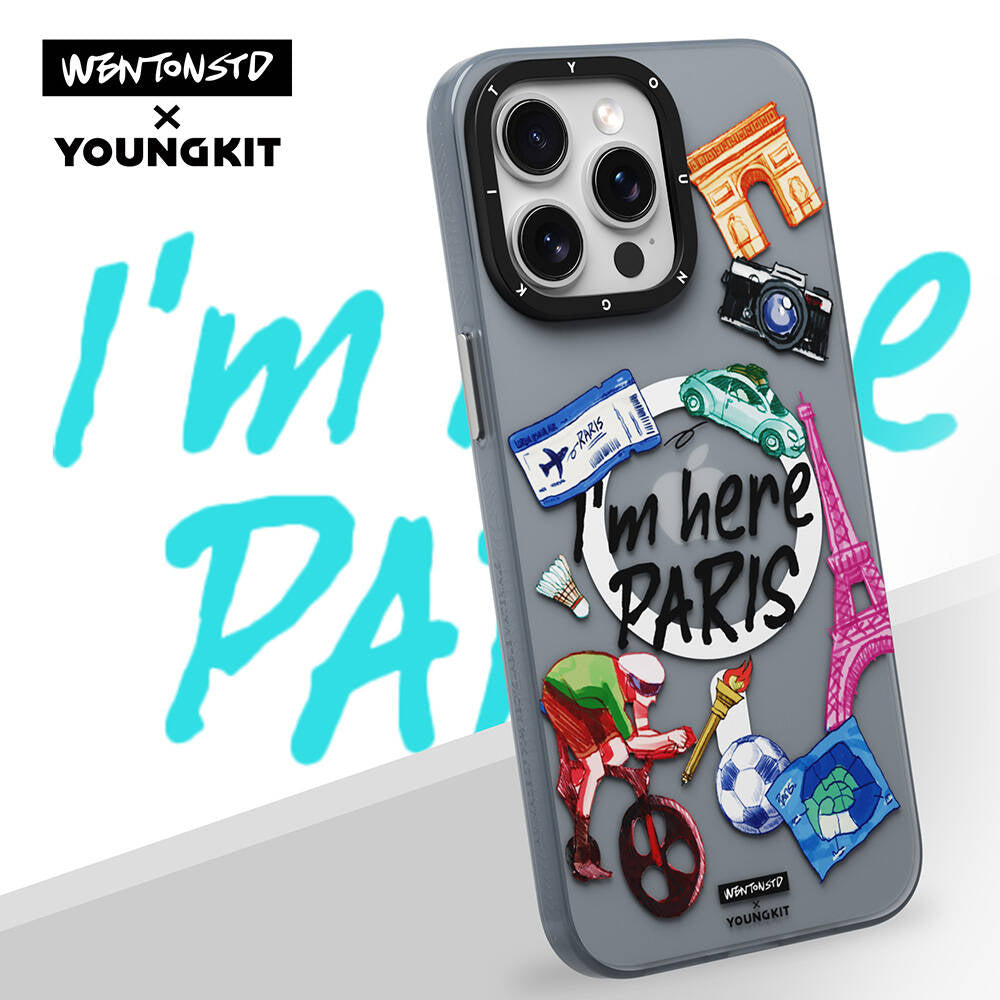 Apple iPhone 15 Pro Max Kılıf M-safe Şarj Özellikli Youngkit in Paris Serisi Kapak