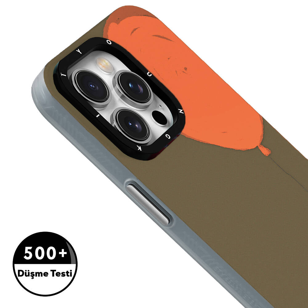 Apple iPhone 15 Pro Max Kılıf M-safe Şarj Özellikli Youngkit Orange Serisi Flying Balloon Kapak
