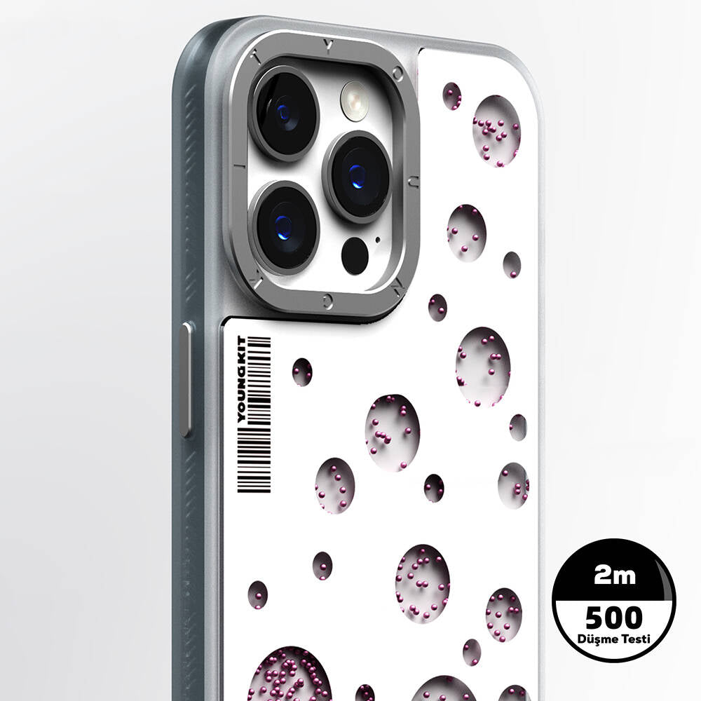 Apple iPhone 15 Pro Max Kılıf M-safe Şarj Özellikli Youngkit Quicksand Beads Serisi Kapak