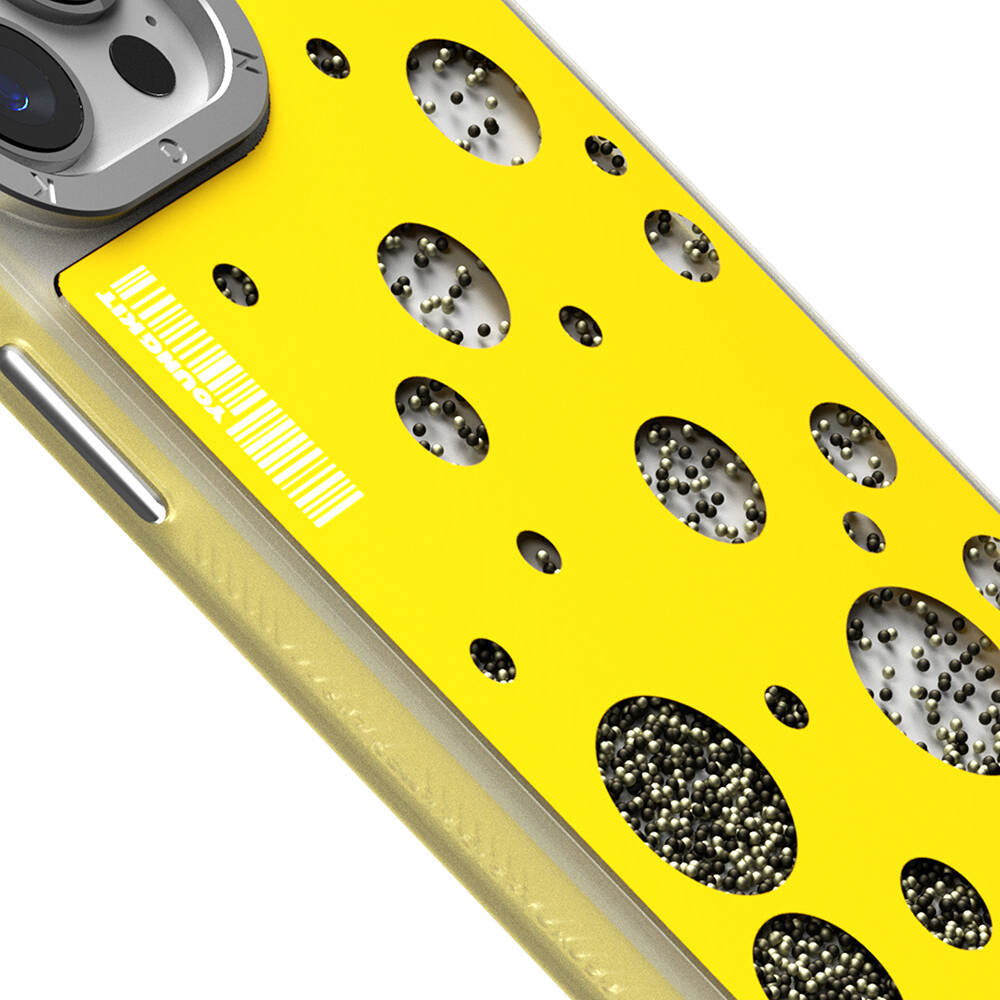 Apple iPhone 15 Pro Max Kılıf M-safe Şarj Özellikli Youngkit Quicksand Beads Serisi Kapak
