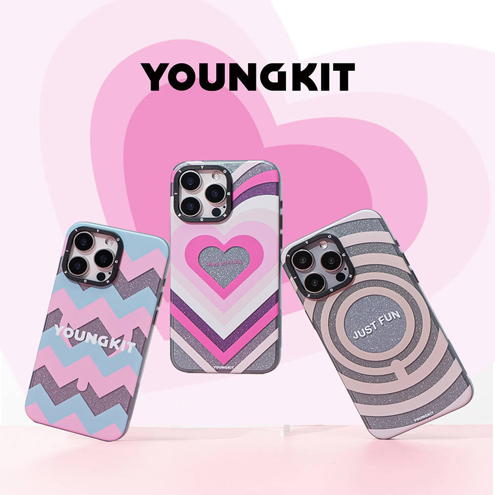 Apple iPhone 15 Pro  Max Kılıf M-safe Şarj Özellikli Youngkit Star Dazzle Serisi Kapak
