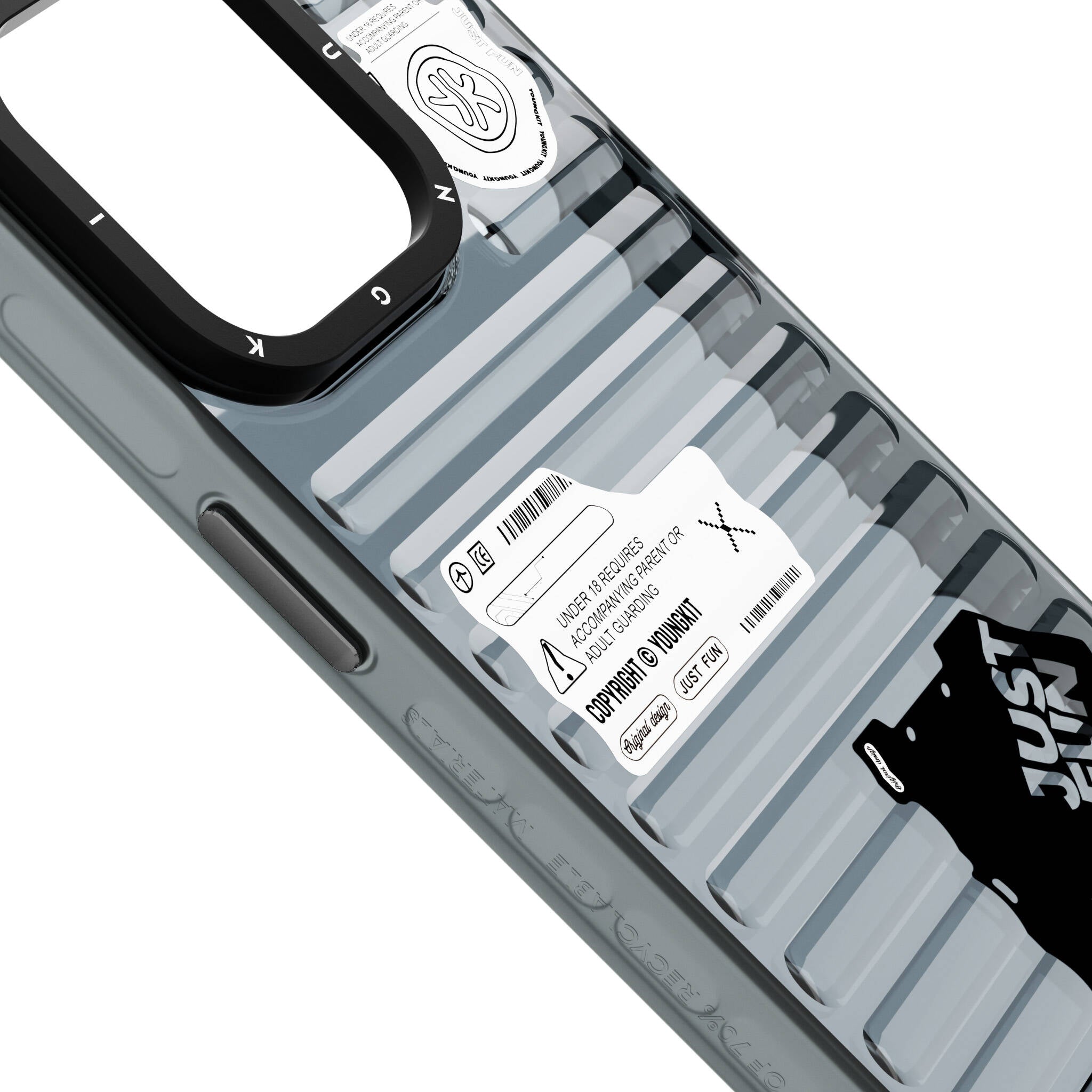 Apple iPhone 15 Pro Max Kılıf Şeffaf Renkli Tasarım YoungKit Fluorite Serisi Kapak