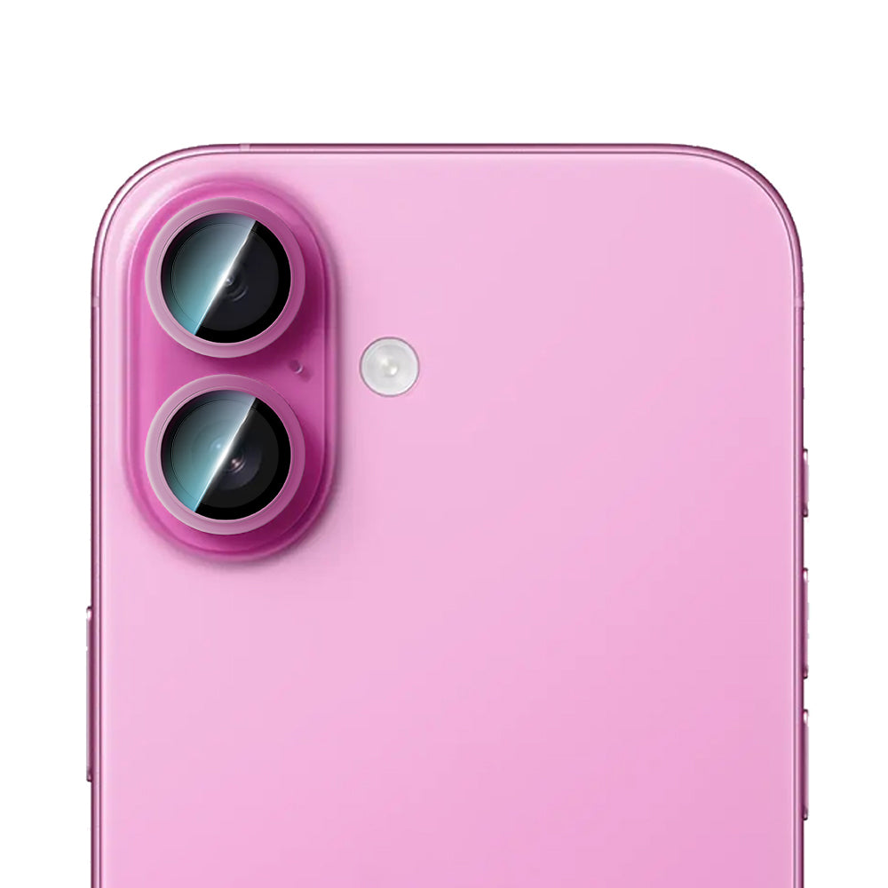 iPhone 16 Uyumlu CaseWorld Alloy Serisi Oleofobik Anti Reflective Kamera Lens Koruyucu Pembe