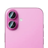 iPhone 16 Uyumlu CaseWorld Alloy Serisi Oleofobik Anti Reflective Kamera Lens Koruyucu Pembe