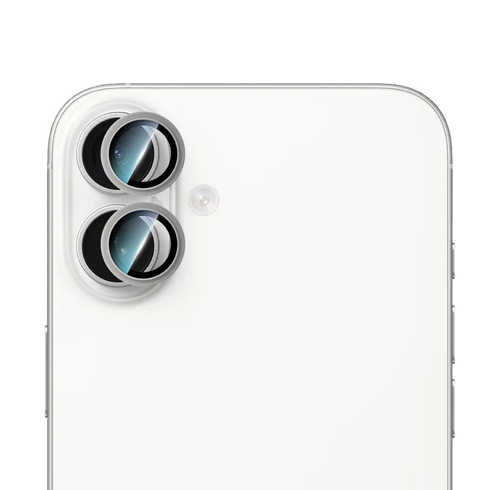 iPhone 16 Uyumlu CaseWorld Alloy Serisi Oleofobik Anti Reflective Kamera Lens Koruyucu Gümüş
