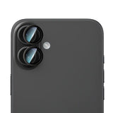 iPhone 16 Uyumlu CaseWorld Alloy Two-Color Serisi Lens Koruyucu Siyah