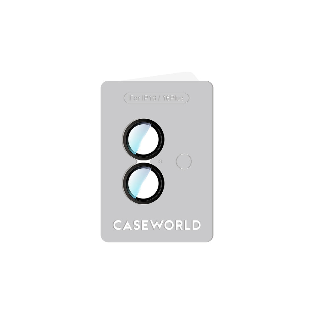 iPhone 16 Uyumlu CaseWorld Alloy Two-Color Serisi Lens Koruyucu Siyah