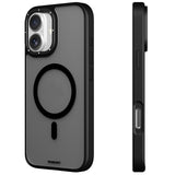 Apple iPhone 16 Kılıf M-safe Şarj Özellikli Cam Arka Yüzey TPU Youngkit Gemstone Serisi Kapak