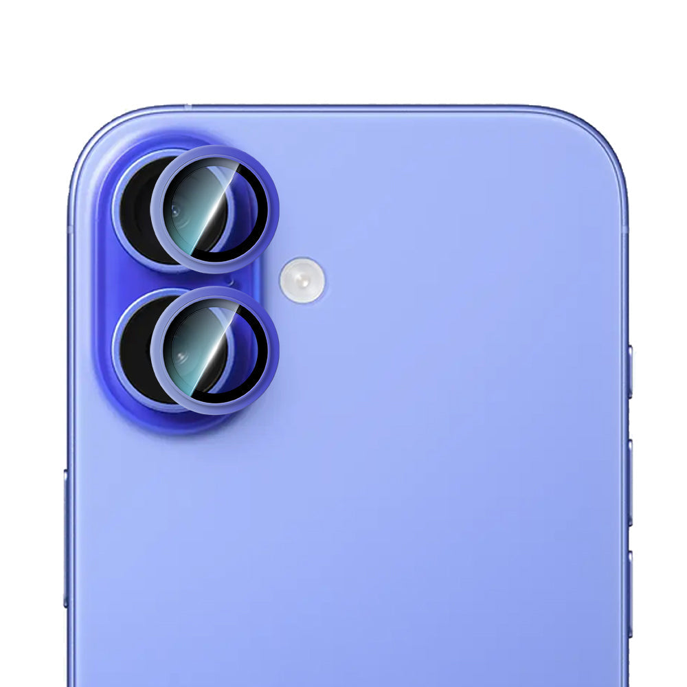 iPhone 16 Plus Uyumlu CaseWorld Alloy Serisi Oleofobik Anti Reflective Kamera Lens Koruyucu Mavi