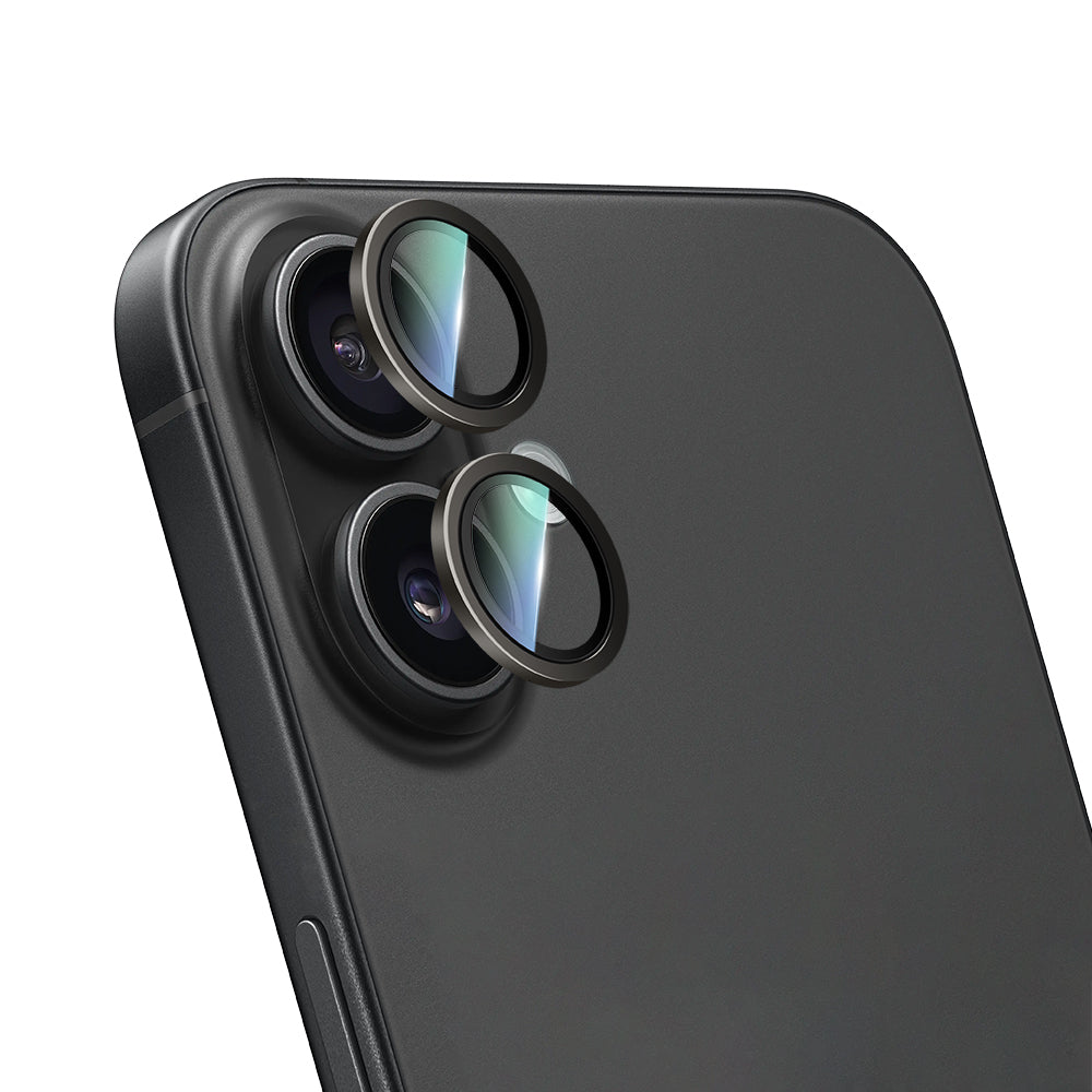 iPhone 16 Plus Uyumlu CaseWorld Alloy Two-Color Serisi Lens Koruyucu Siyah