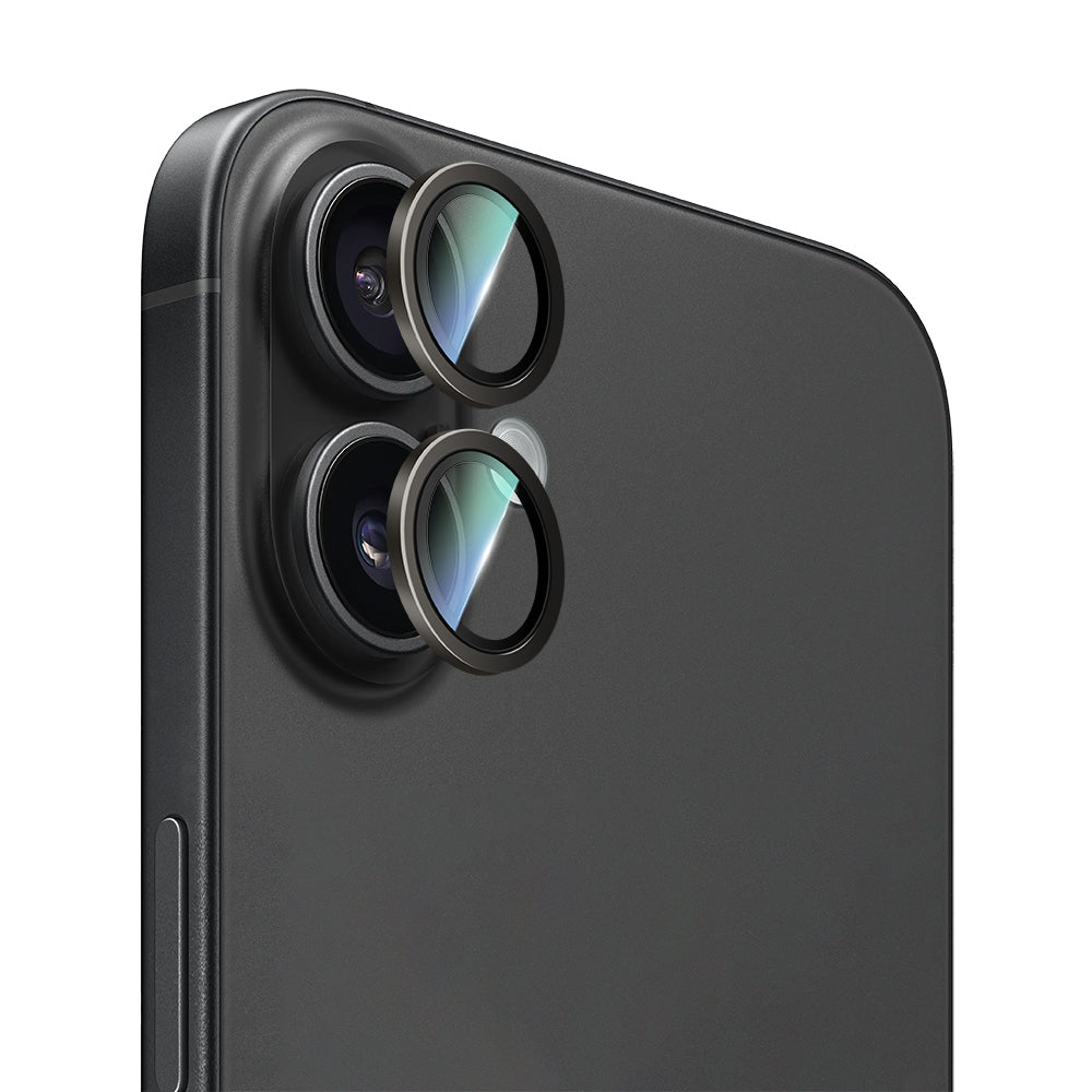 iPhone 16 Plus Uyumlu CaseWorld Alloy Two-Color Serisi Lens Koruyucu Siyah