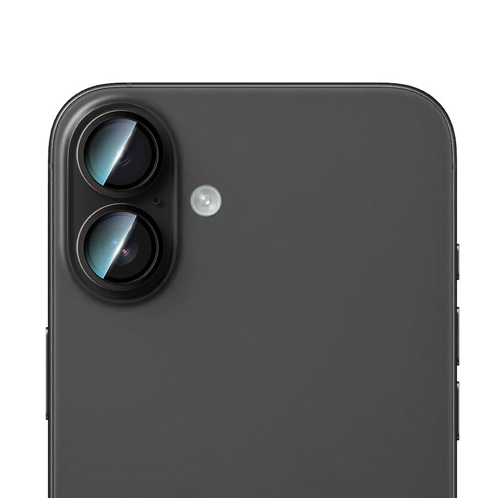 iPhone 16 Plus Uyumlu CaseWorld Alloy Two-Color Serisi Lens Koruyucu Siyah