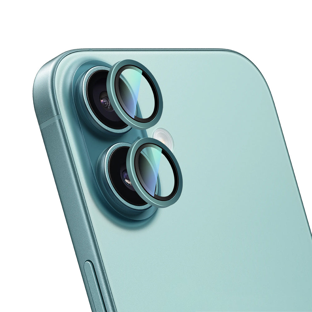 iPhone 16 Plus Uyumlu CaseWorld Alloy Two-Color Serisi Lens Koruyucu Yeşil