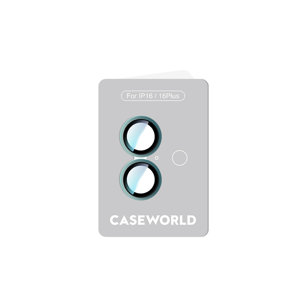 iPhone 16 Plus Uyumlu CaseWorld Alloy Two-Color Serisi Lens Koruyucu Yeşil