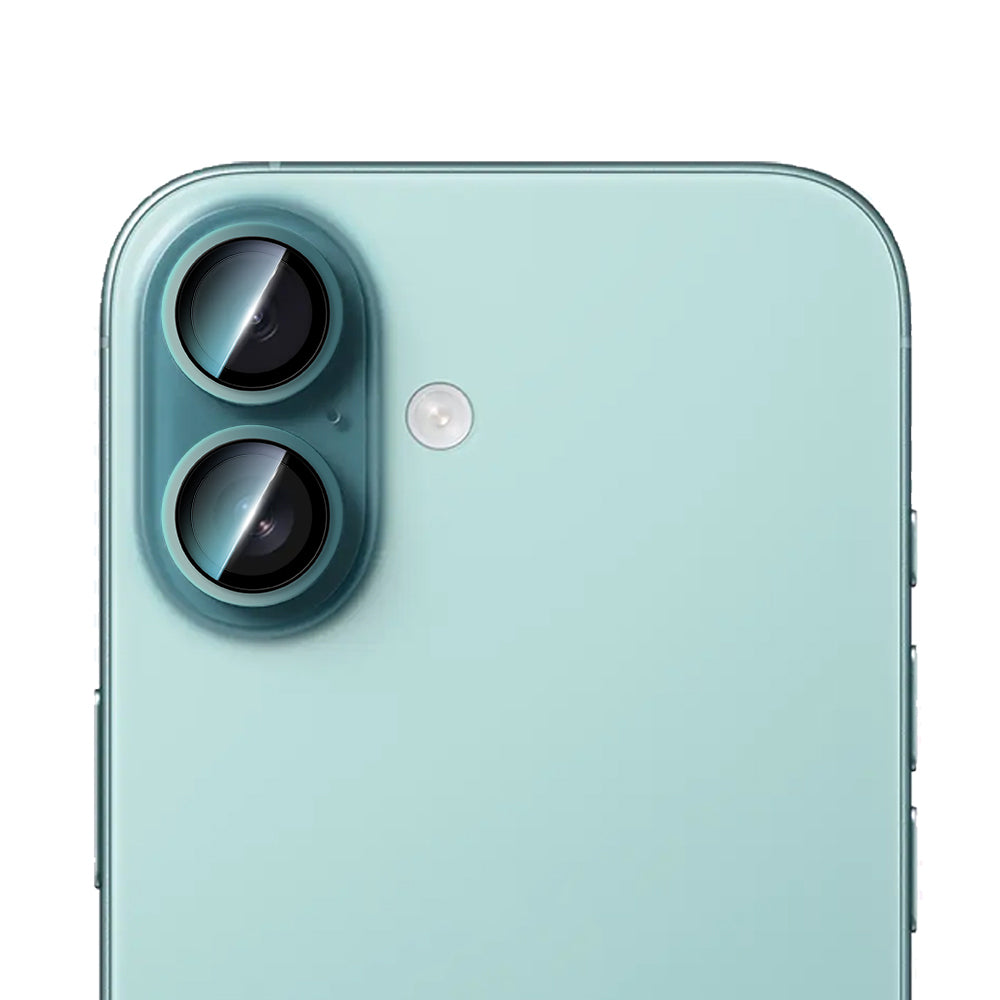 iPhone 16 Plus Uyumlu CaseWorld Alloy Two-Color Serisi Lens Koruyucu Yeşil