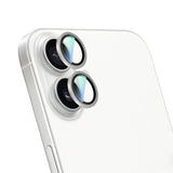 iPhone 16 Plus Uyumlu CaseWorld Alloy Two-Color Serisi Lens Koruyucu Gümüş