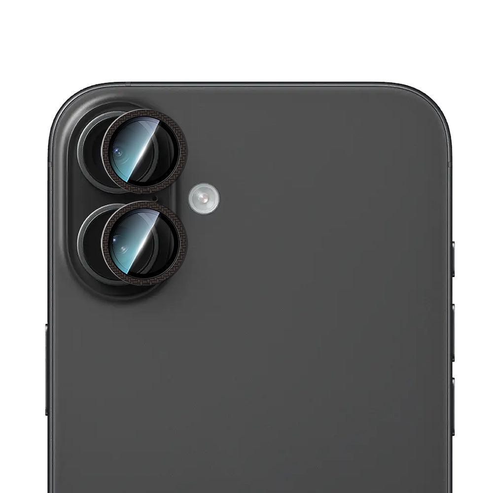 iPhone 16 Plus CaseWorld Karbon Fiber Serisi Anti Reflective Ultra Clear Full Kamera Koruyucu Siyah