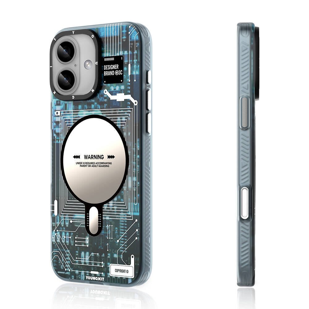 Apple iPhone 16 Plus Kılıf M-safe Şarj Özellikli Youngkit Technology Serisi Kapak