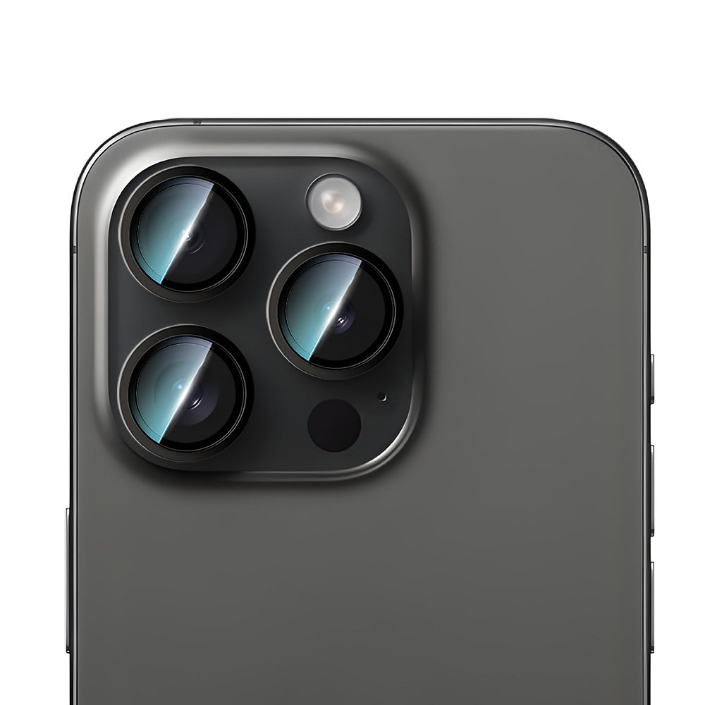 iPhone 16 Pro Uyumlu CaseWorld Alloy Serisi Oleofobik Anti Reflective Kamera Lens Koruyucu Siyah