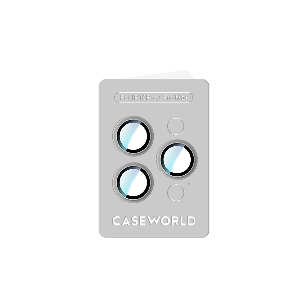 iPhone 16 Pro Uyumlu CaseWorld Alloy Serisi Oleofobik Anti Reflective Kamera Lens Koruyucu Gümüş
